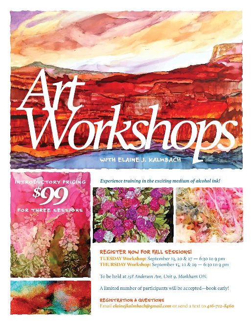 Alcohol Ink Workshop with Elaine Kalmbach