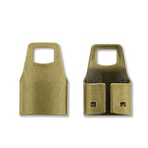 Antique Brass Foldover End Caps 11mm Pack of 12