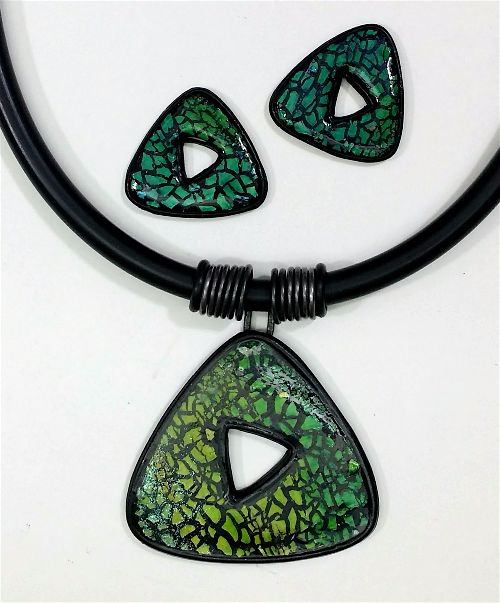 Holy CaBezel Jewelry Mold-Carolyn Design with Crackle Veneer Insert