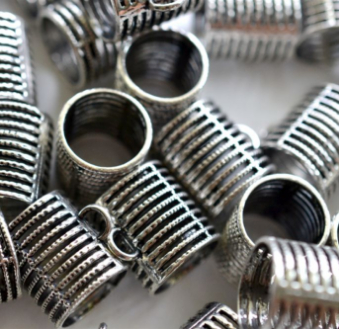 Pewter Bail-Over sized with lines pack of 4