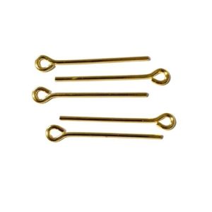 Gold Eye Pins 100pcs .75"