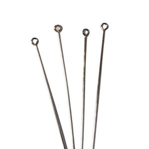 Silver Tone Eye Pins 2.5" long