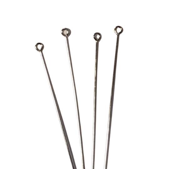 Silver Tone Eye Pins 2.5" long