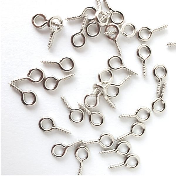 Screw Eyes Silver 1cm 144 pcs