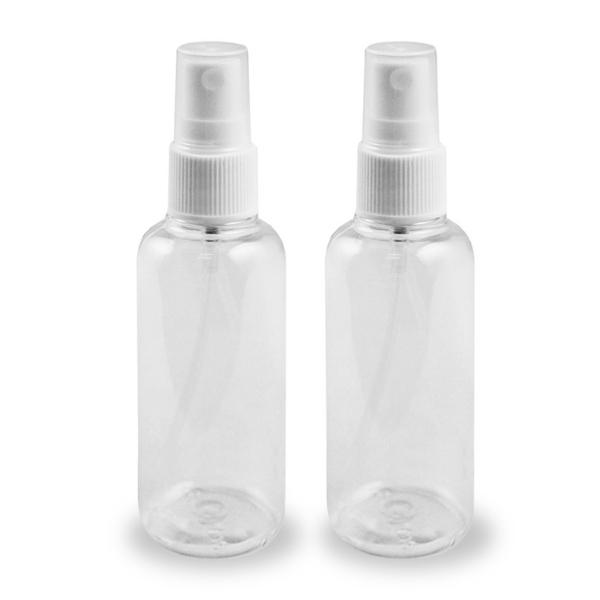Plastic Bottles: 2oz Pump-Spray~ Refillable Screw-Top 2/pk