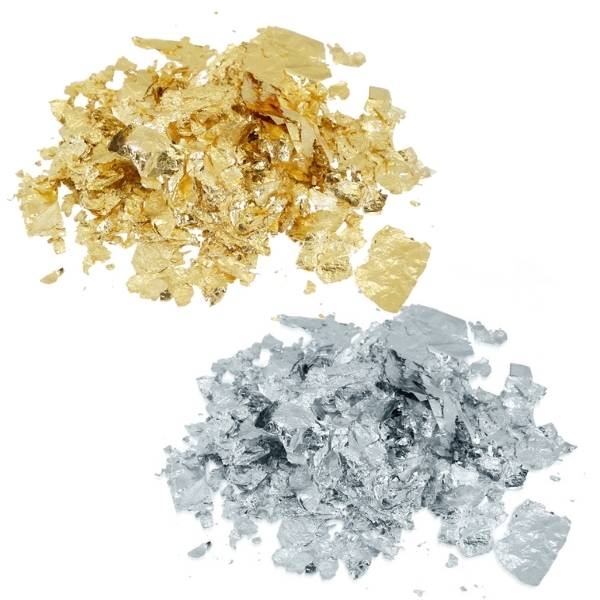 Metallic Flakes Silver and Gold